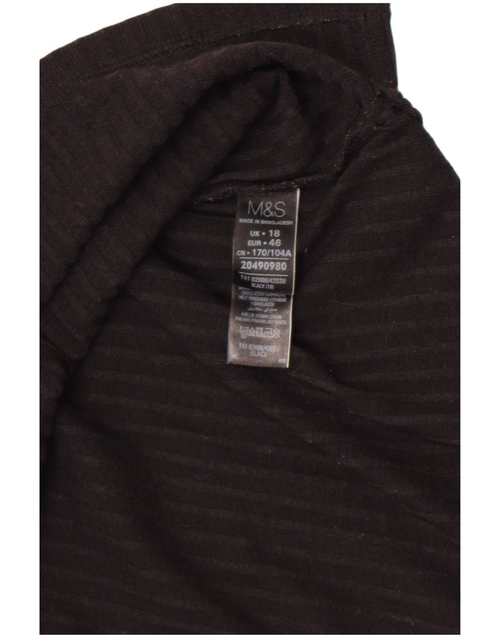 Marks & Spencer Dame Rullehals sweater UK 18 XL Sort Polyester