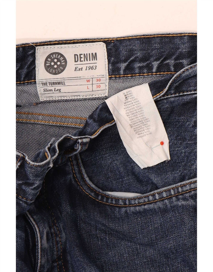 Ben Sherman Herre Slim Jeans W30 L30 Blå Bomuld