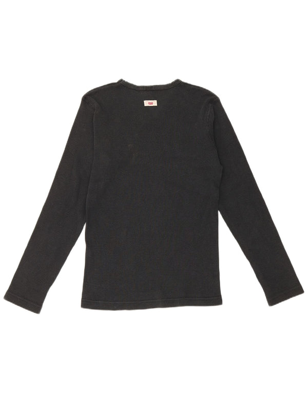 Levi's Dame Top Langærmet UK 12 Medium Sort Bomuld