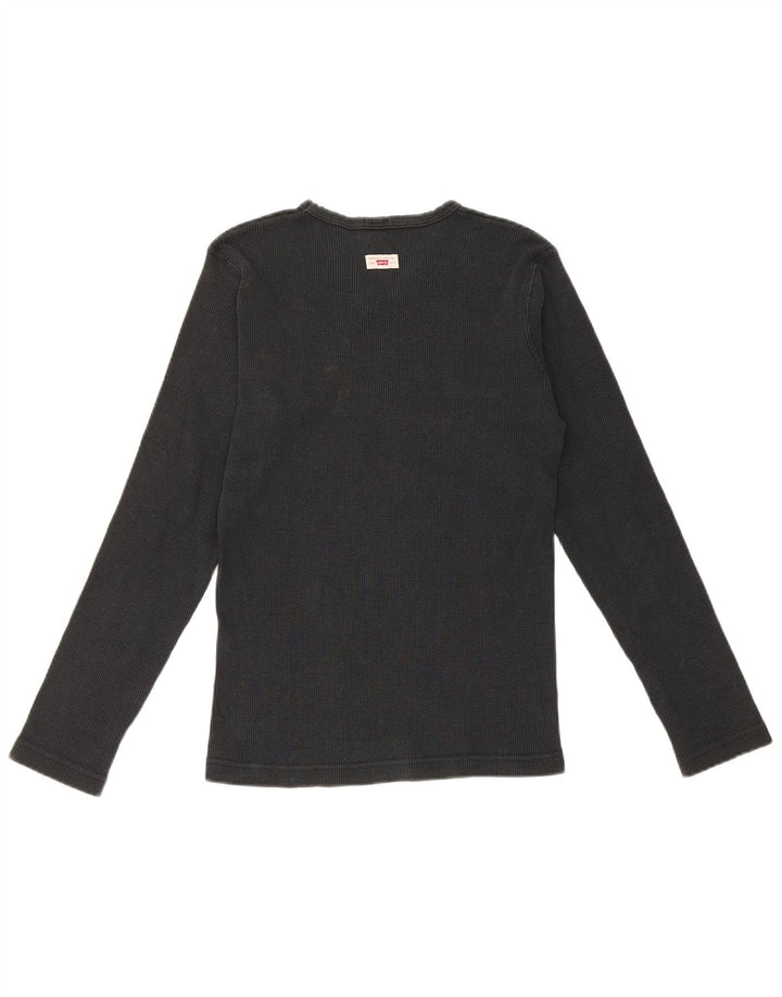 Levi's Dame Top Langærmet UK 12 Medium Sort Bomuld