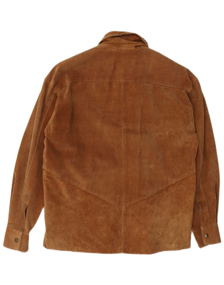 Vintage herre ruskindsskjorte lille brun