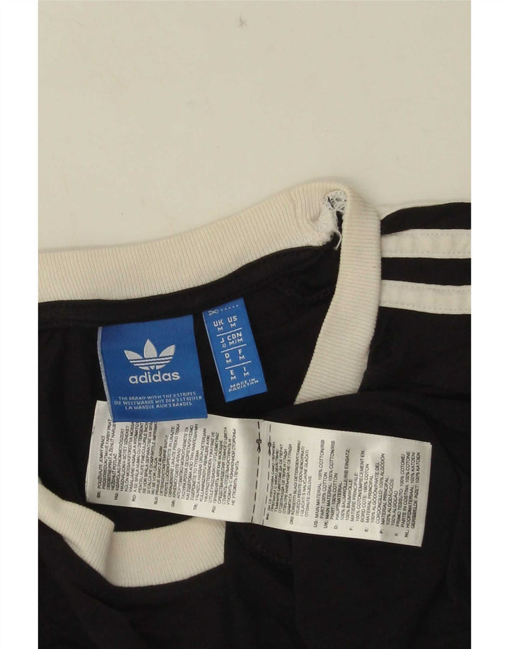 Adidas Herre grafisk T-shirt Top Medium Sort Bomuld