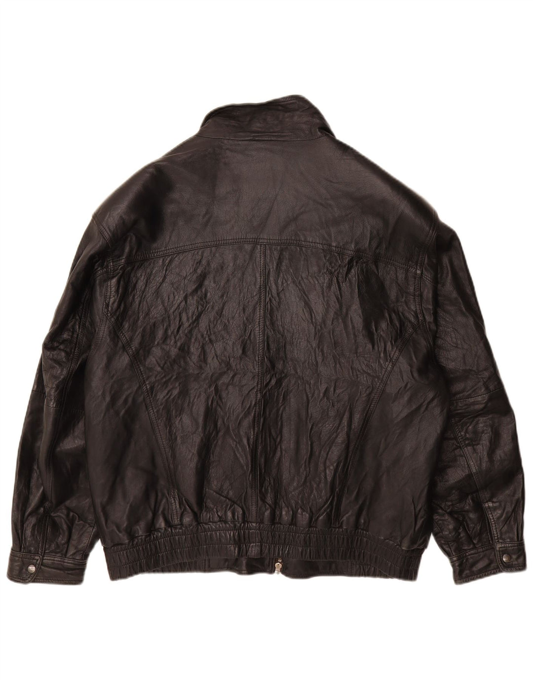 Vintage Herre Læderjakke UK 38 Medium Sort Læder