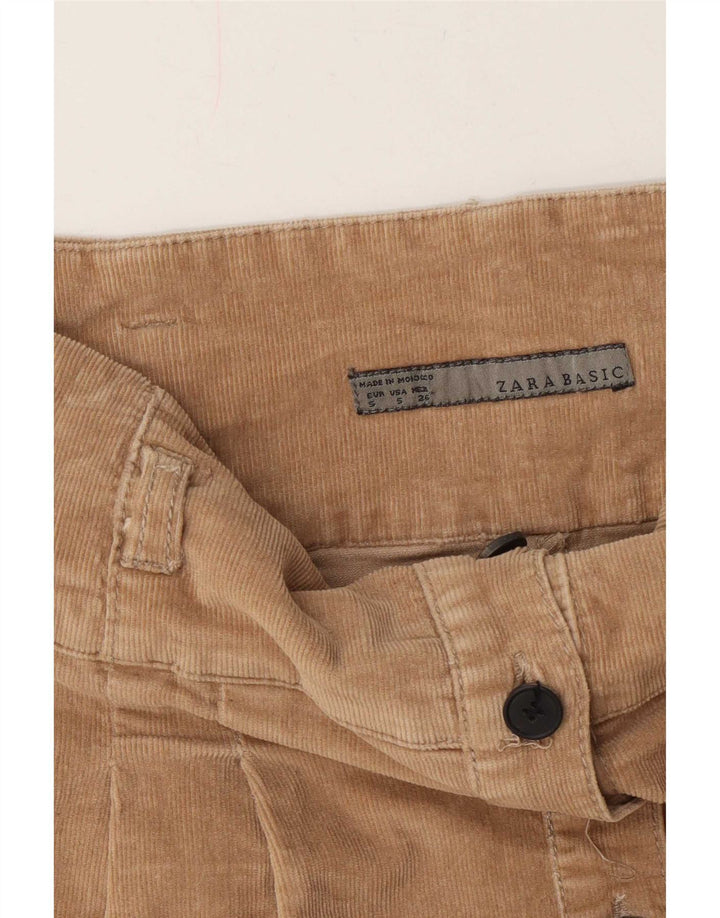 Zara Damefløjl Nederdel Small W26 Beige