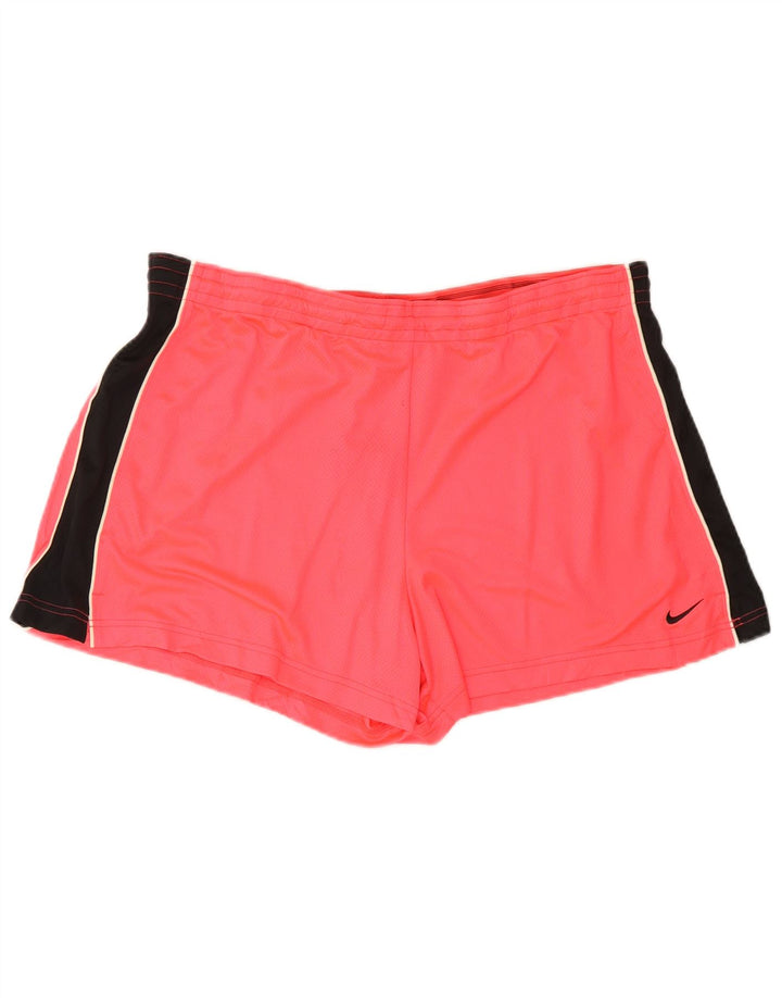 NIKE Womens Sport Shorts UK 18 XL  Pink Colourblock Polyester