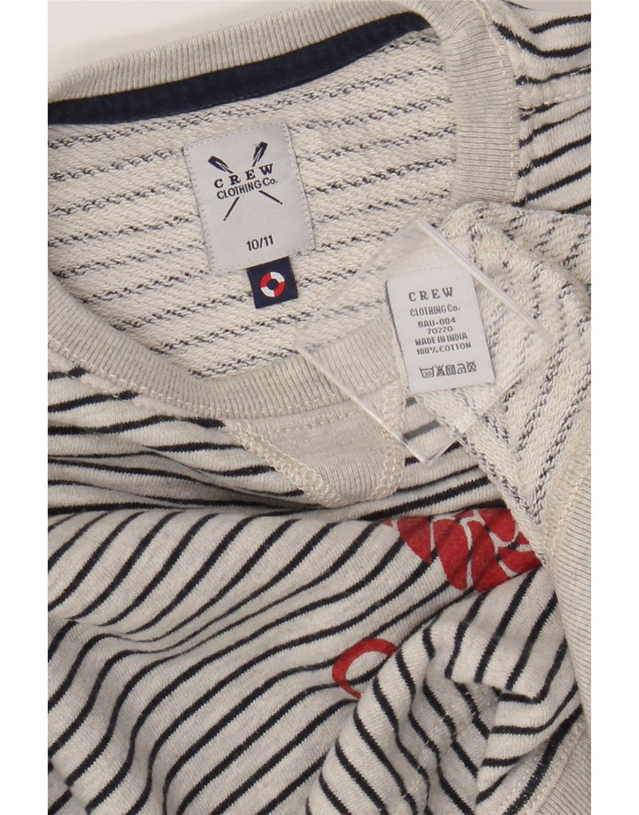 Besætningstøj Drenge Grafisk Sweatshirt Jumper 10-11 år Gråstribet