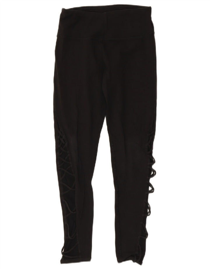 CALVIN KLEIN Grafiske Leggings til kvinder UK 10 Lille sort bomuld