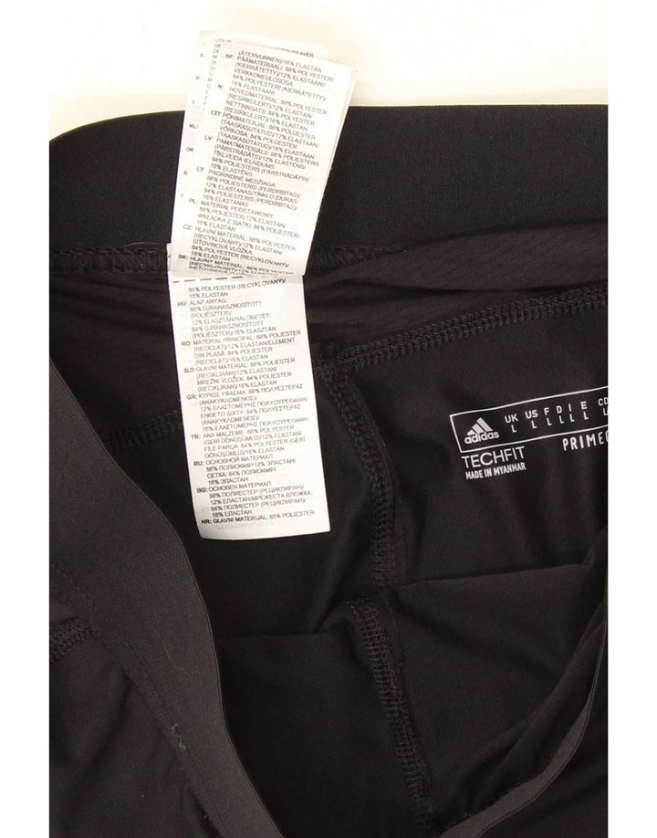 Adidas Womens Tech Fit Leggings UK 16 Large Black Polyester
