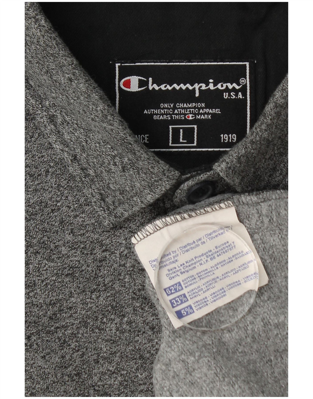 Champion Langærmet Polo Shirt til mænd Stor grå bomuld