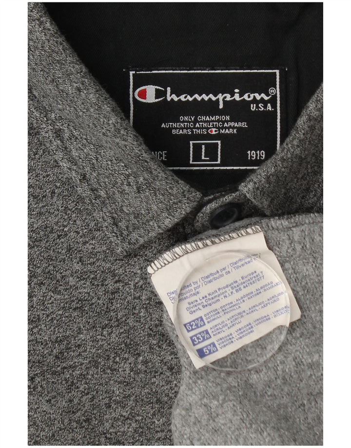 Champion Langærmet Polo Shirt til mænd Stor grå bomuld