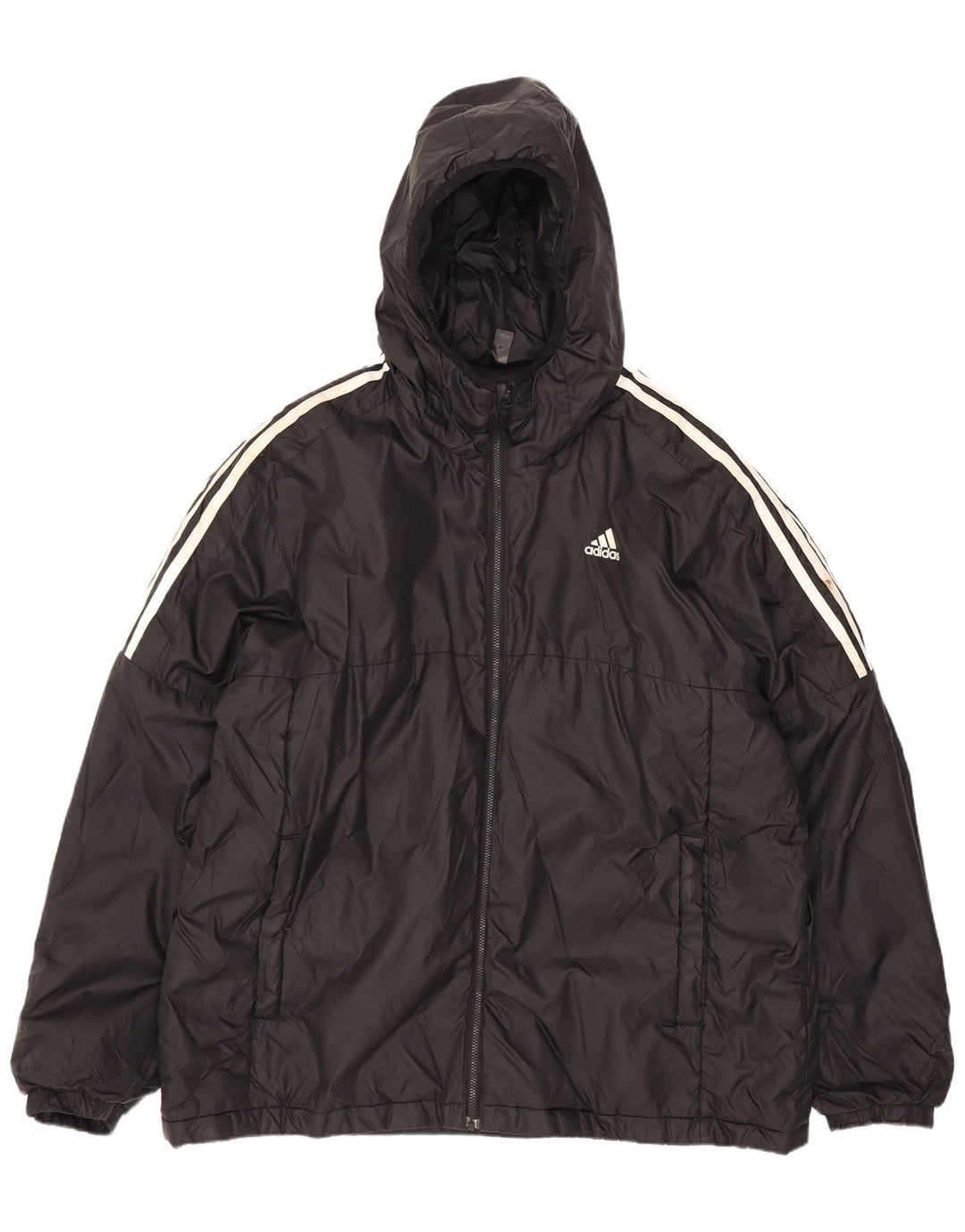 Adidas Herre hættepolstret jakke UK 42 XL Sort Polyester