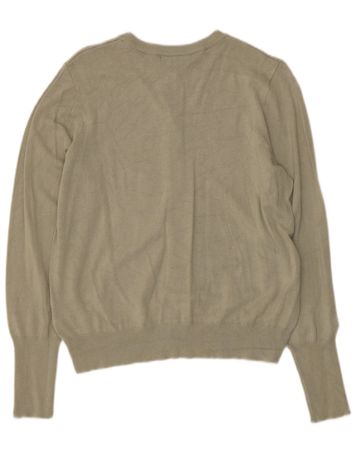 Marks & Spencer Dame Cardigan Sweater UK 14 Medium Khaki Viscose
