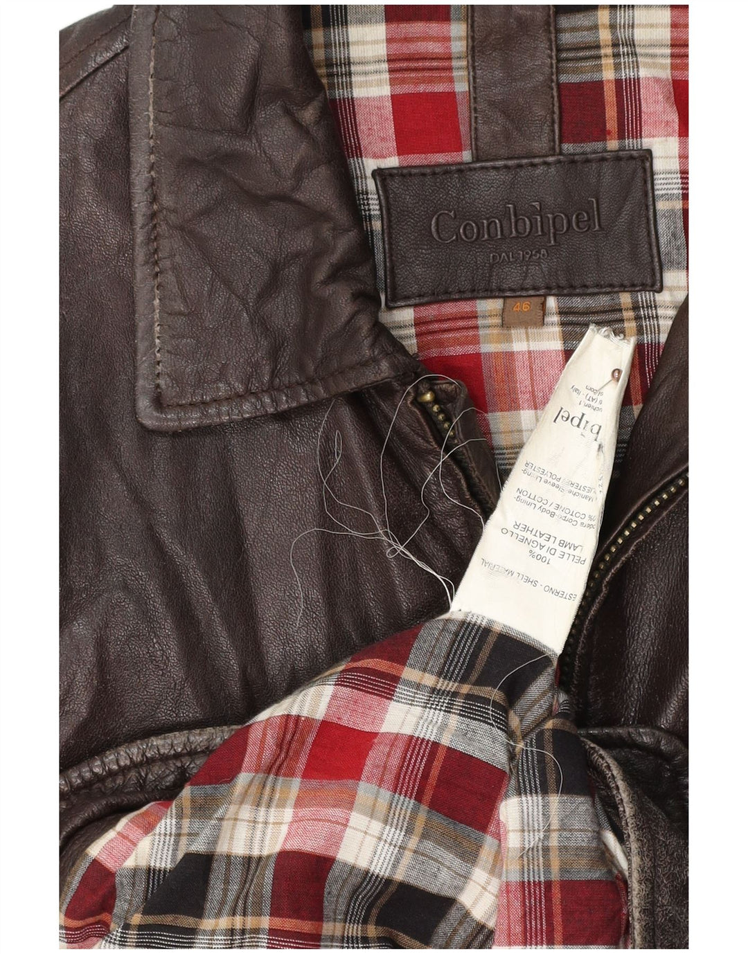 CONBIPEL Læderjakke til mænd IT 46 Lille brunt læder