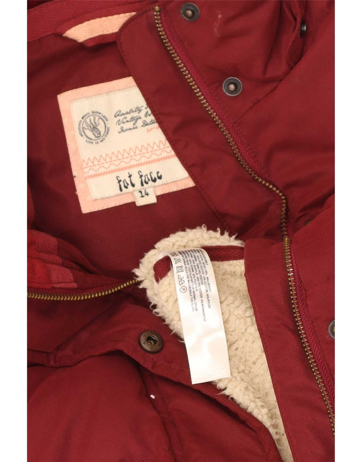Fat Face Womens Polstret Gilet UK 14 Large Maroon Polyester