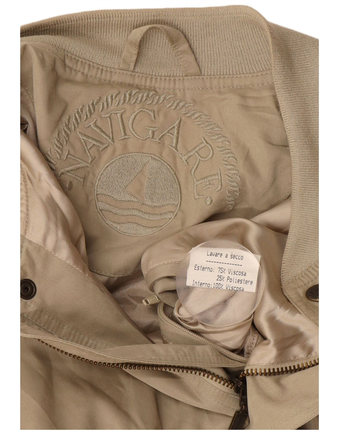 Navigare Bomberjakke til mænd UK 42 XL Beige Viscose