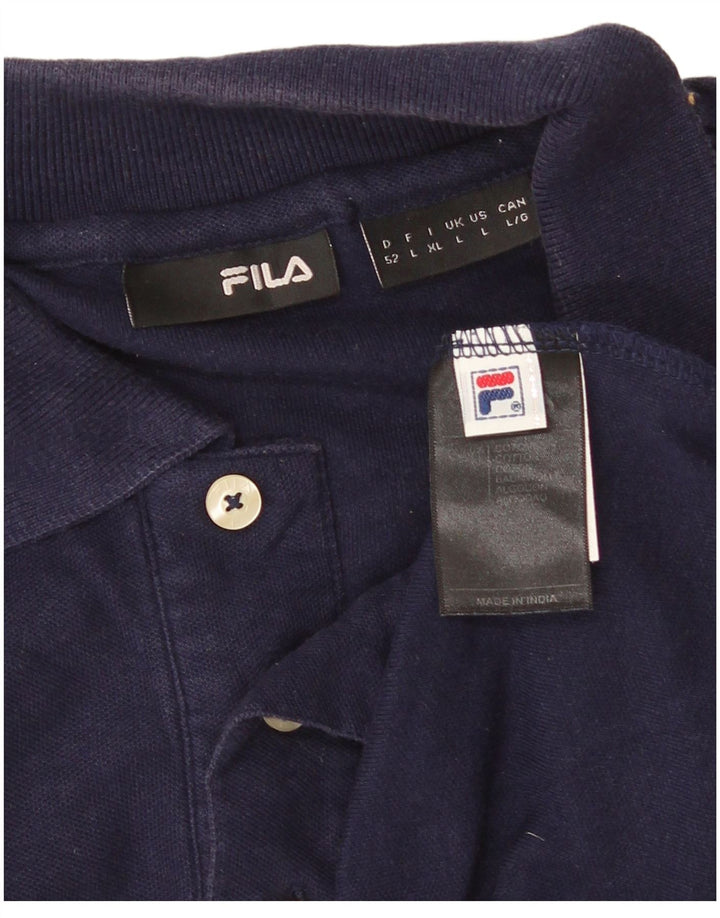 FILA Poloshirt til mænd Stor marineblå bomuld