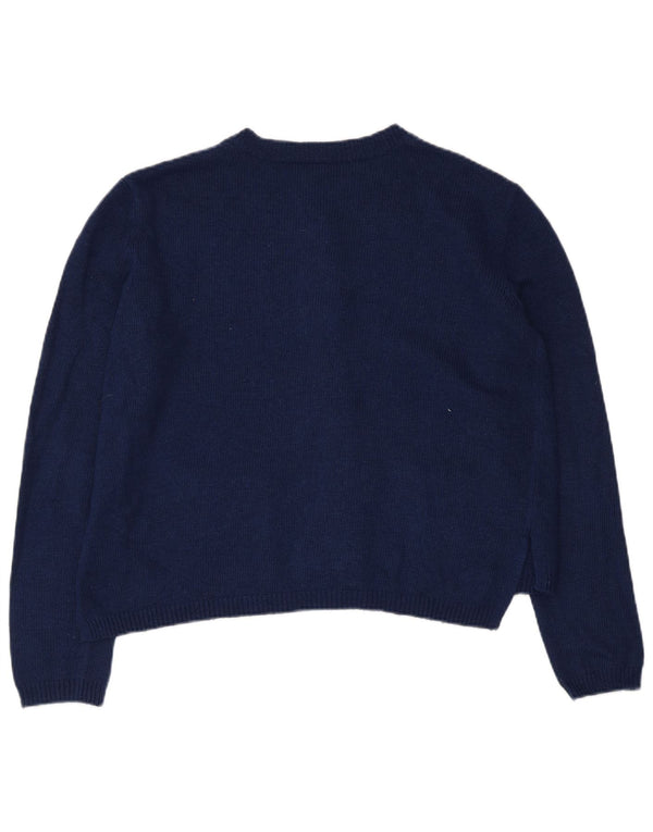 Topshop Dame Oversized Cardigan Sweater UK 10 Small Navy Blue Acryl