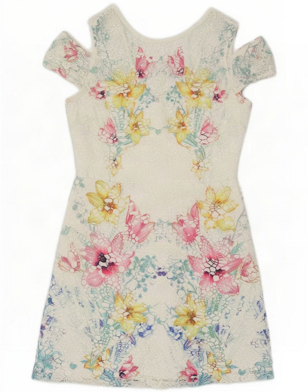 Lipsy Womens Sheath Dress UK 12 Medium White Floral Polyester