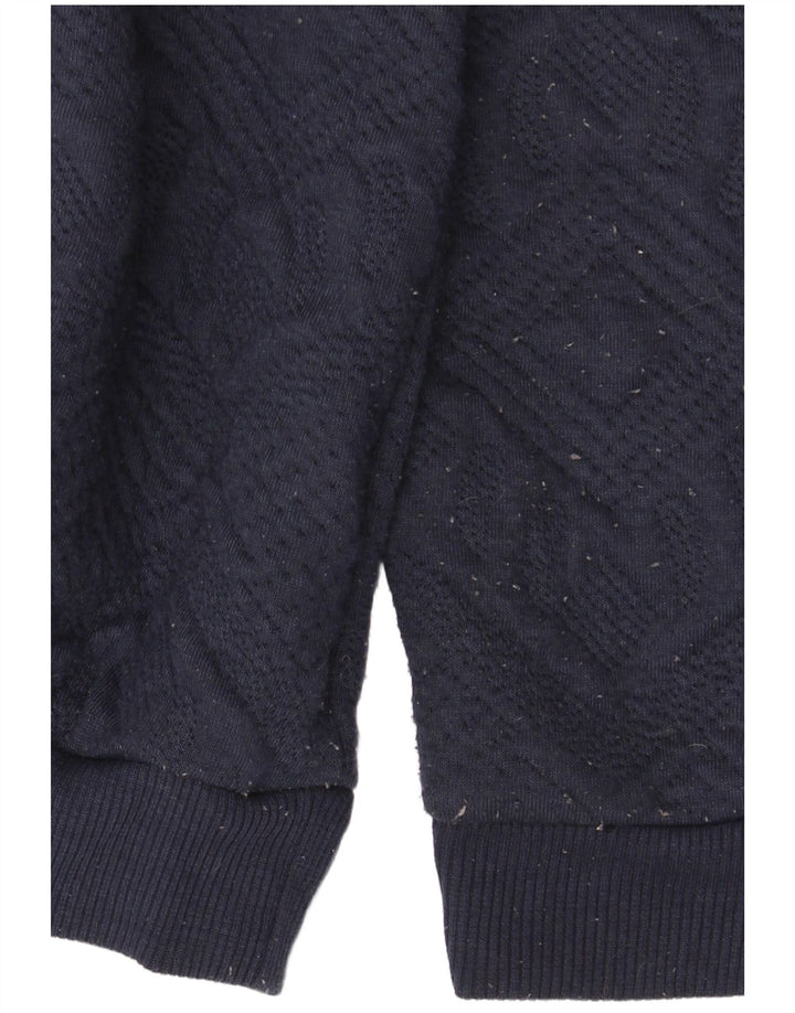Zara Herre Sweatshirt Jumper Small Navy Blue Argyle/Diamond