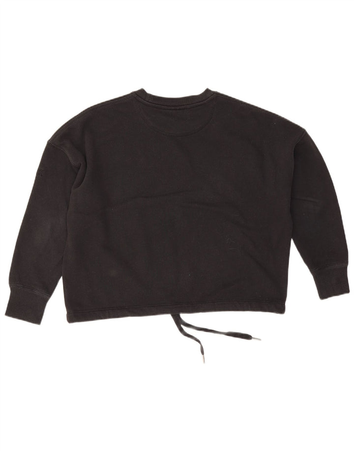 Calvin Klein Womens Golf Crop Oversized Top 3/4 ærme UK 10 Small Black