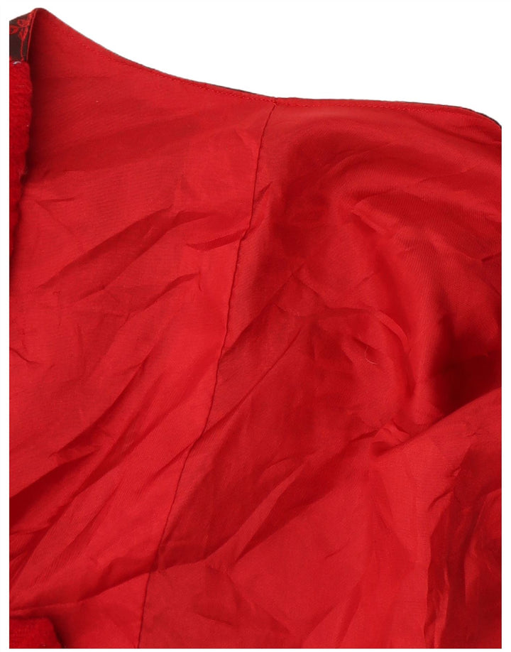 Vintage damevest UK 12 Medium Red Floral