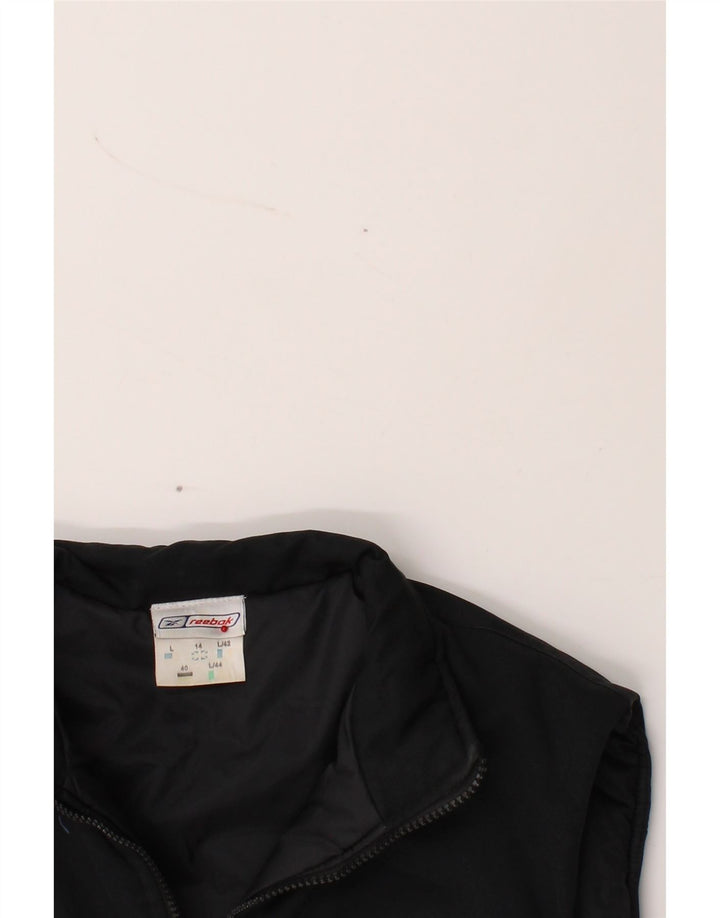 REEBOK Womens Gilet UK 14 Medium Black Polyester Vintage Reebok and Second-Hand Reebok from Messina Hembry 