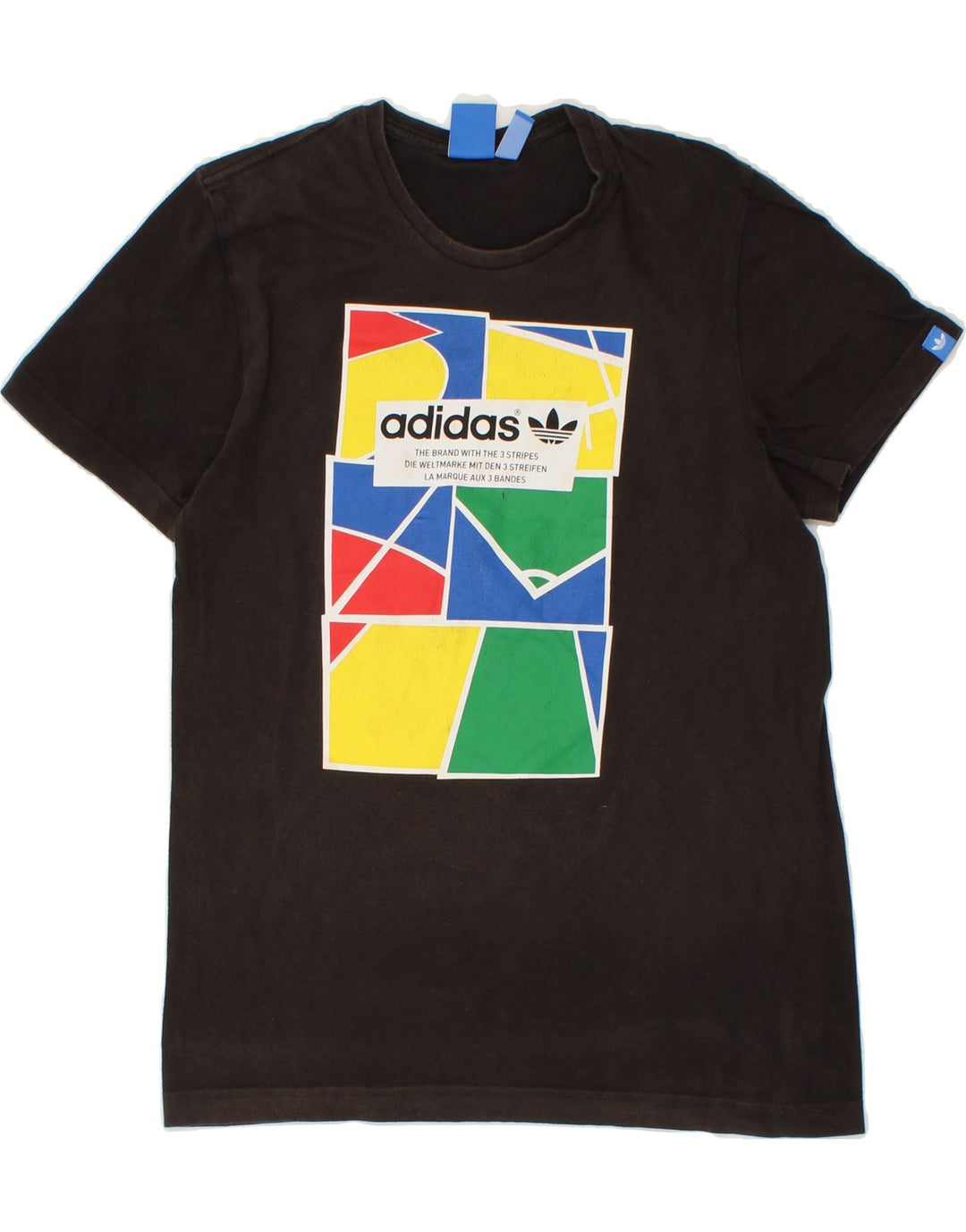 ADIDAS Womens Graphic T-Shirt Top UK 12 Medium Black Vintage Adidas and Second-Hand Adidas from Messina Hembry 