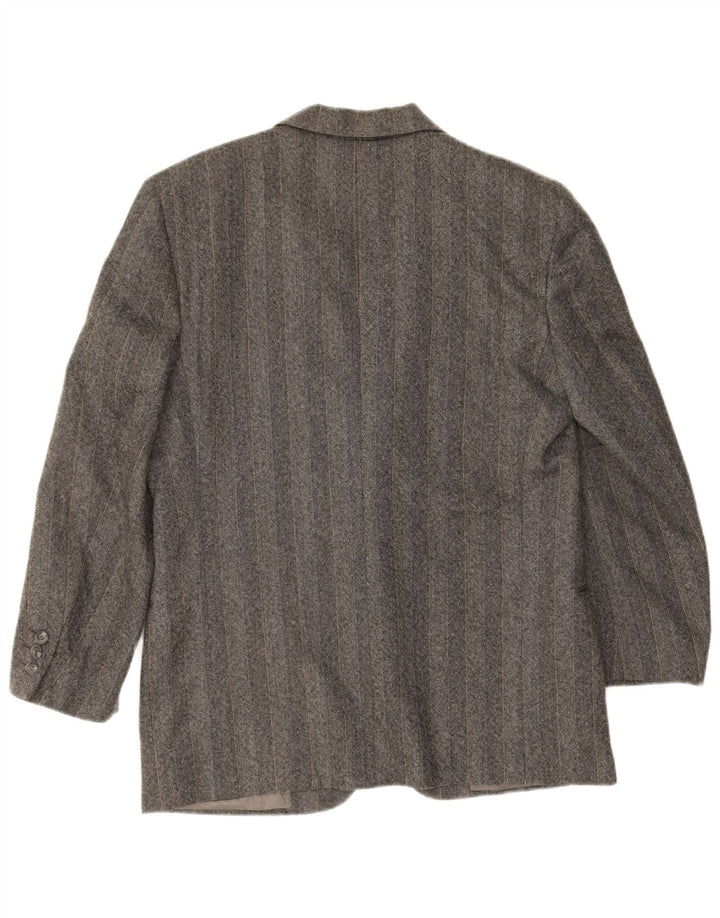 Valentino Herre 2-knaps blazerjakke IT 48 Medium Grå Stribet Virgin Wool