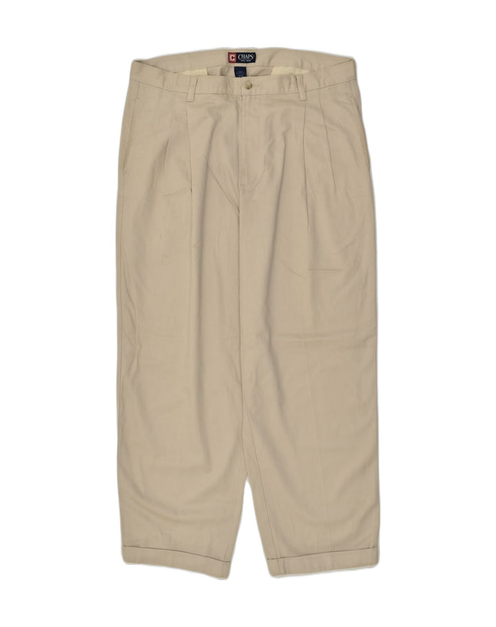 CHAPS Mens Pegged Chino Trousers W38 L30 Beige Cotton | Vintage Chaps | Thrift | Second-Hand Chaps | Used Clothing | Messina Hembry 