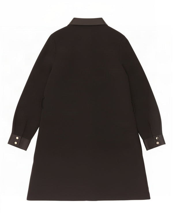 Zara Dame Langærmet Skjortekjole UK 6 XS Sort Polyester