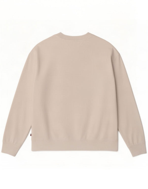Tommy Hilfiger Grafisk Sweatshirt Jumper til kvinder UK 14 Medium Hvid Bomuld