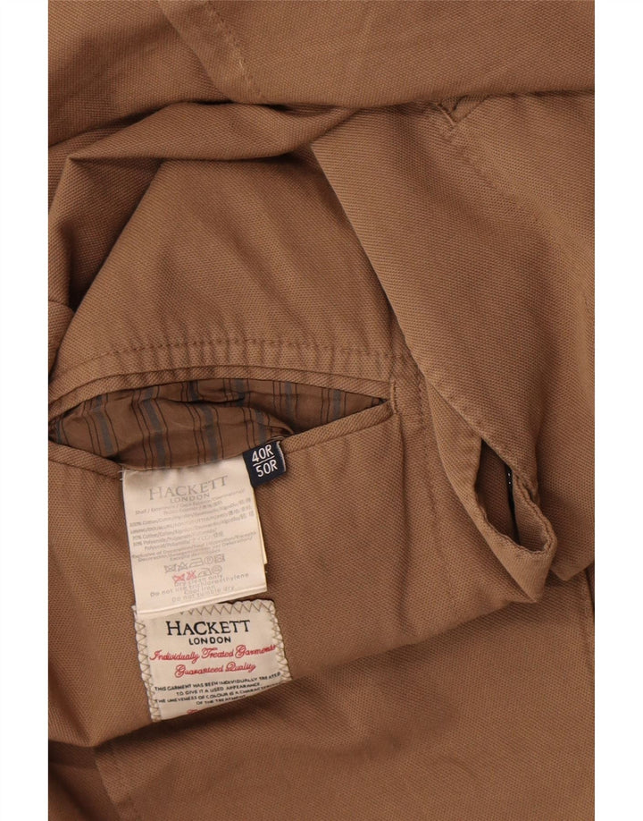 Hackett Herre 2 Button Blazer Jacket UK 40 Stor Beige Bomuld