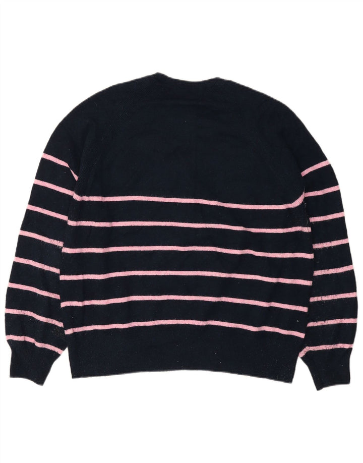 MARKS & SPENCER Sweater med knaphals til kvinder UK 14 Medium Navy Blue
