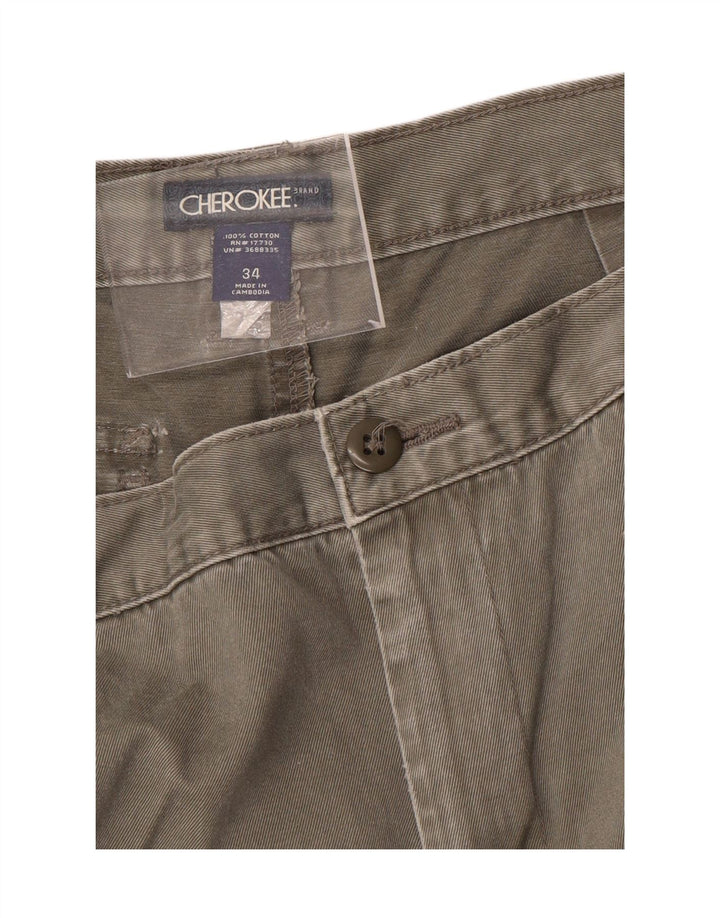 CHEROKEE Herre Cargo Shorts W34 Large Grå Bomuld