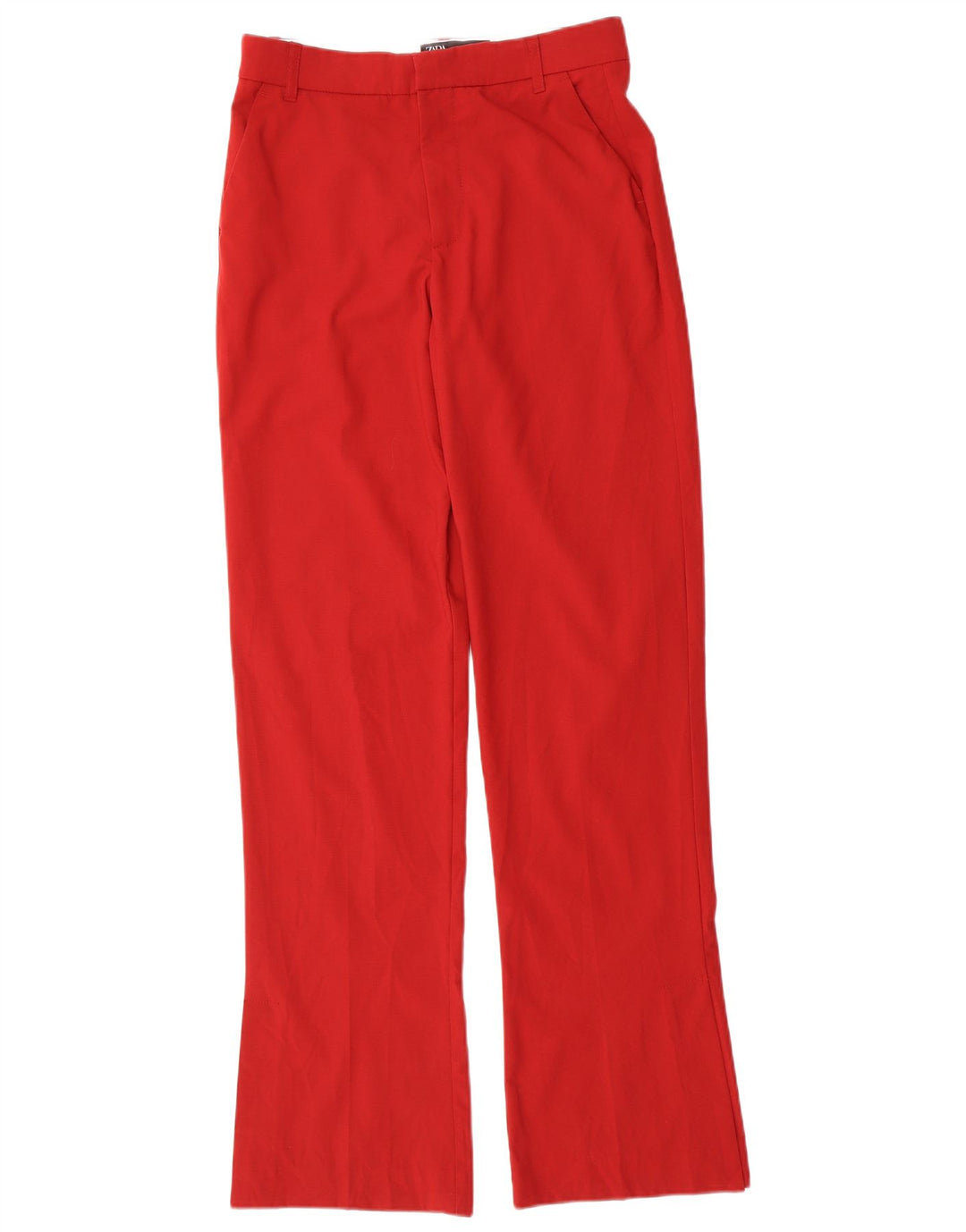 Zara Dame Bootcut Chino Bukser Small W26 L33 Rød Polyester
