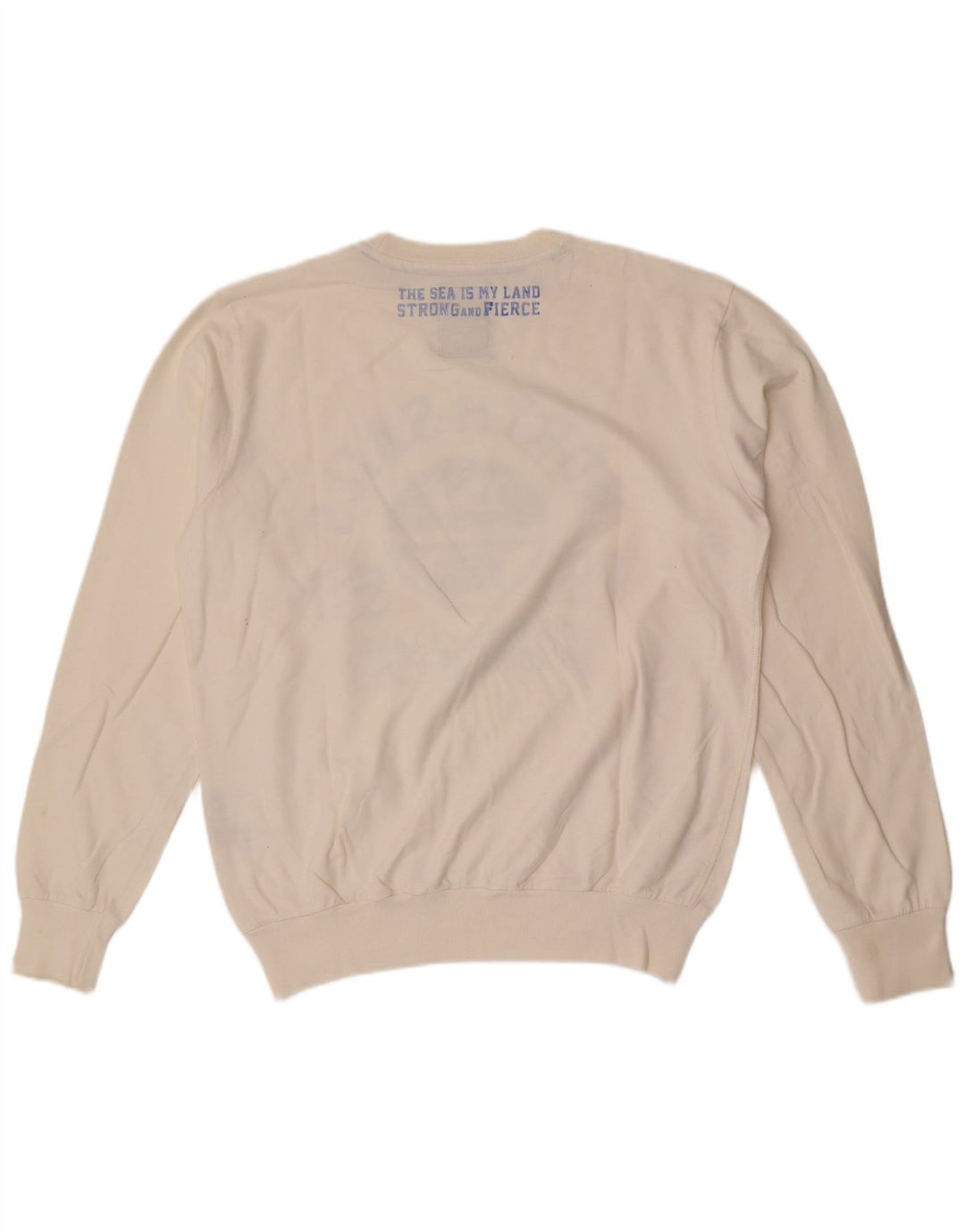 North Sails Herre Grafisk Sweatshirt Jumper Medium Hvid Bomuld