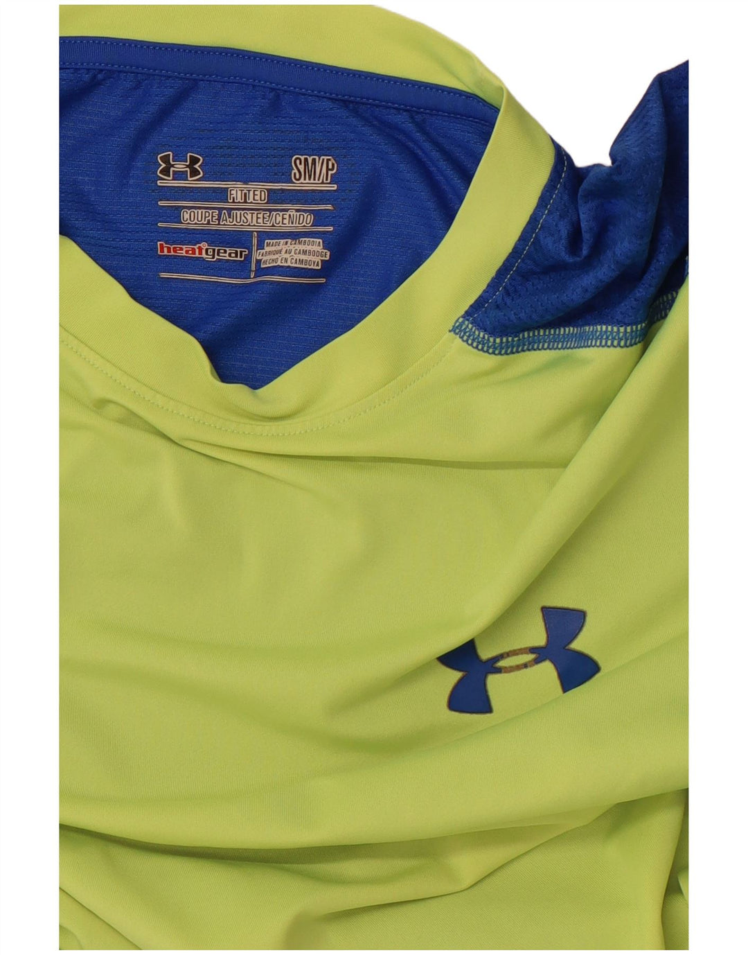 UNDER ARMOUR Herre Heat Gear T-Shirt Top Lille Grøn Colourblock
