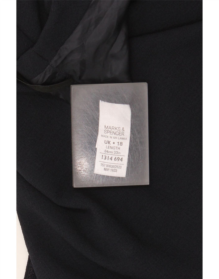 Marks & Spencer A-line nederdel til kvinder UK 18 XL W40 Marineblå polyester
