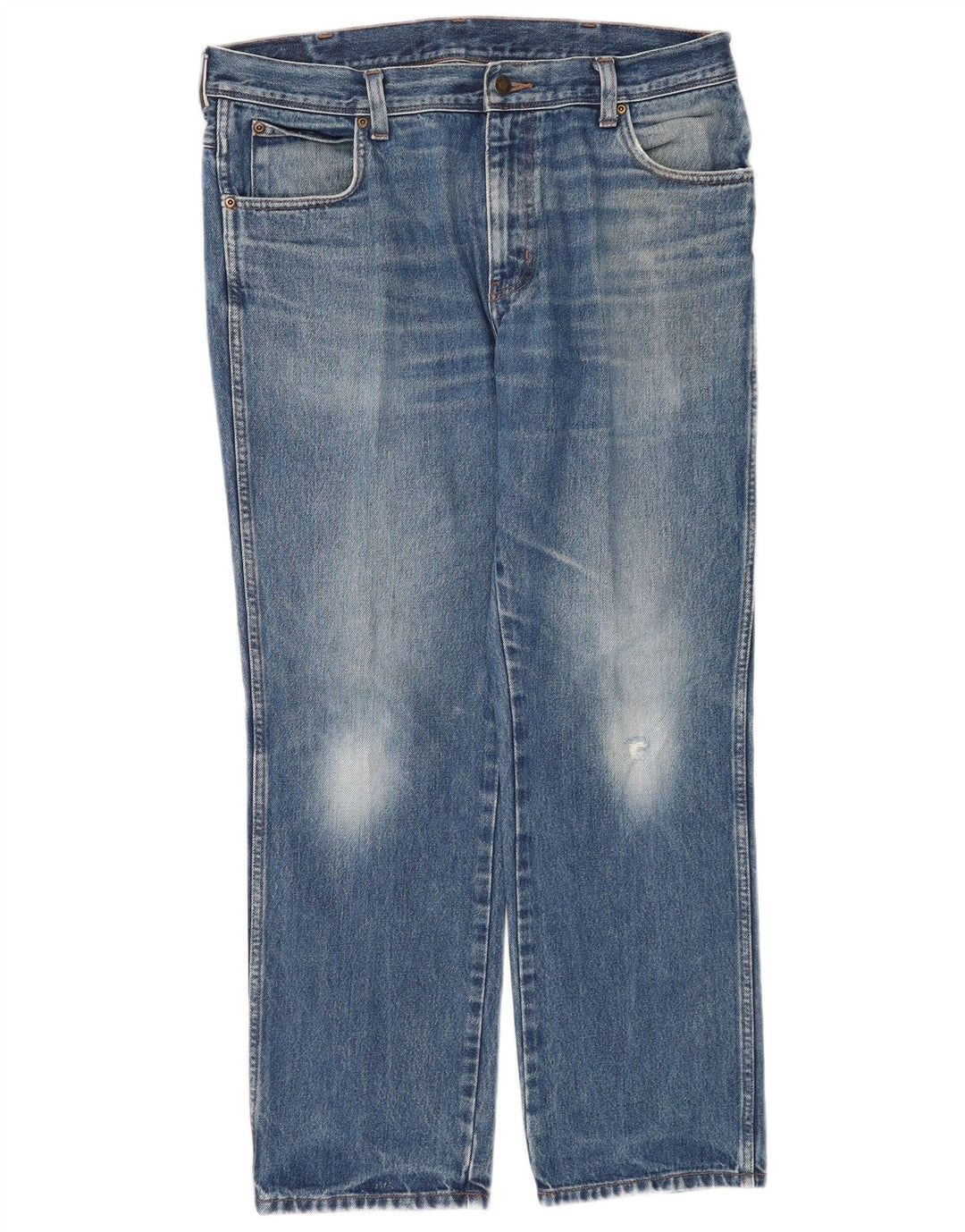 Wrangler Herre Regular Fit Straight Jeans W36 L30 Blå Bomuld