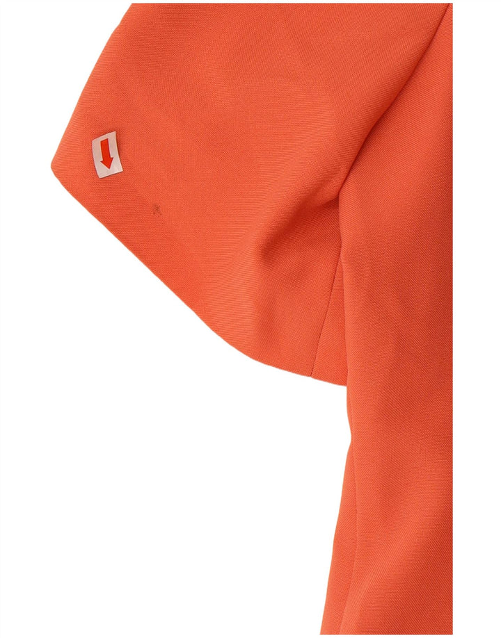 VINTAGE Womens 4 Button Short Sleeve Blazer Jacket UK 14 Large  Orange