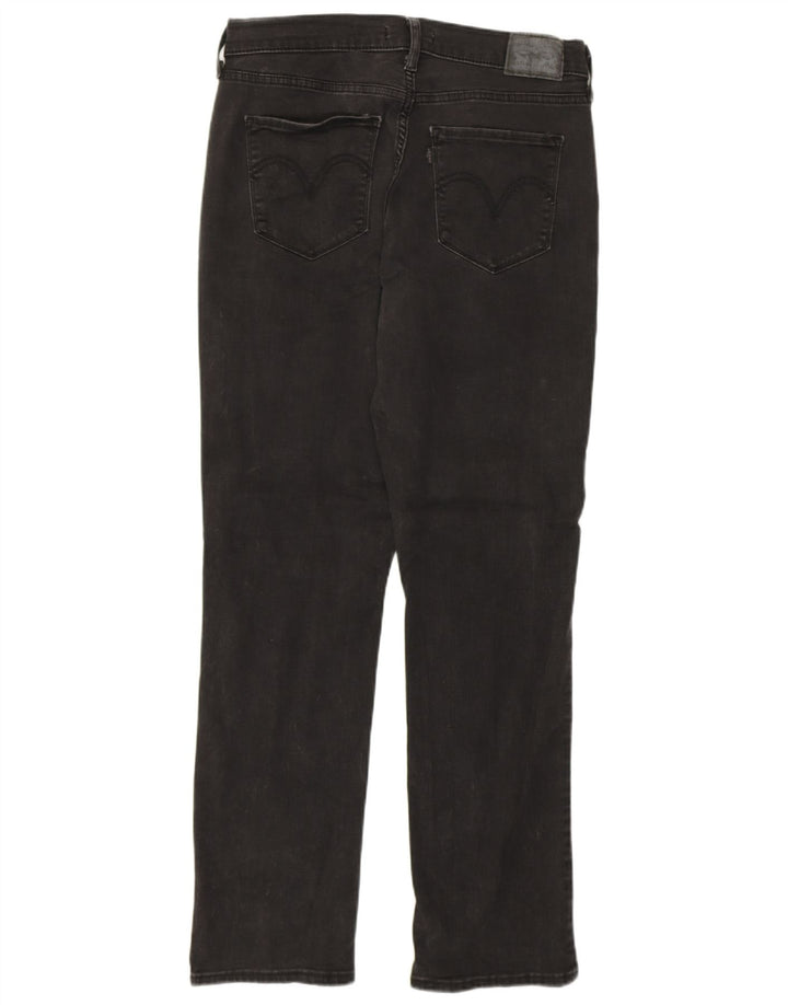 LEVI'S Lige højtaljede jeans til kvinder US 10 Large W30 L30 Sort