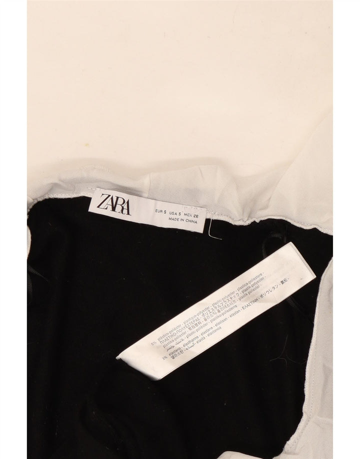 Zara Dame Langærmet A-Line Kjole UK 8 Small Black Colourblock Polyester