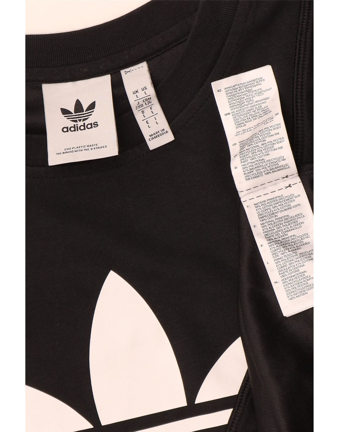 Adidas Grafisk T-shirt top til mænd, stor sort polyester