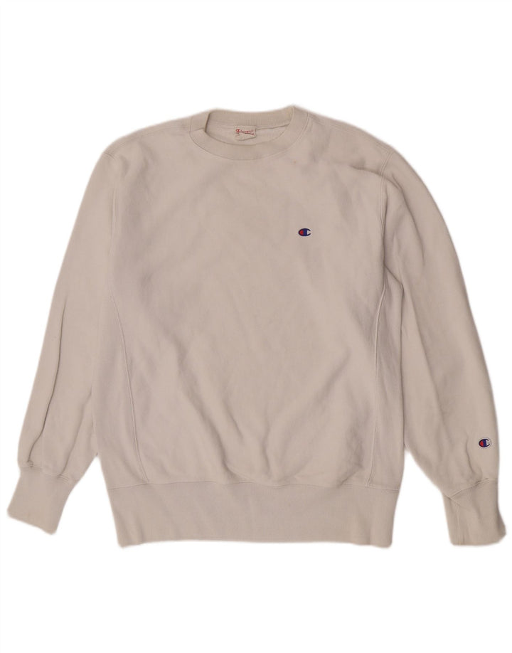 Champion Dame Sweatshirt Jumper UK 20 2XL Hvid Bomuld