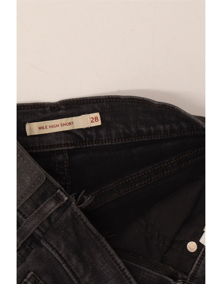 LEVI'S Womens Mile High Denim Shorts W28 Medium Black Vintage Levi's and Second-Hand Levi's from Messina Hembry 