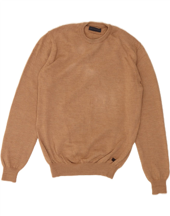 TRUSSARDI Mens Crew Neck Jumper Sweater XL Brown Virgin Wool Vintage Trussardi and Second-Hand Trussardi from Messina Hembry 