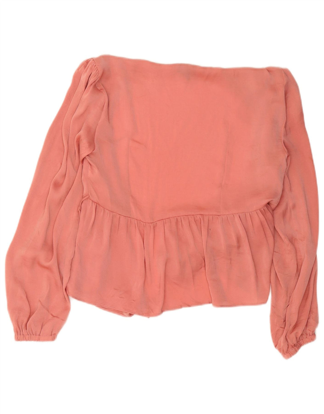 Topshop Dame Wrap Shirt Bluse UK 12 Medium Pink Polyester
