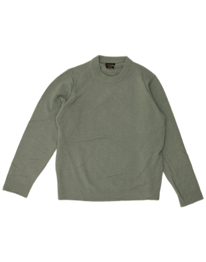 Massimo Dutti Herre Crew Neck Jumper Sweater Stor Grøn Uld
