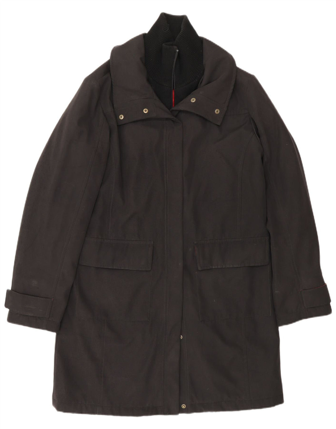 TOMMY HILFIGER Windbreaker frakke til kvinder UK 16 Stor sort polyester