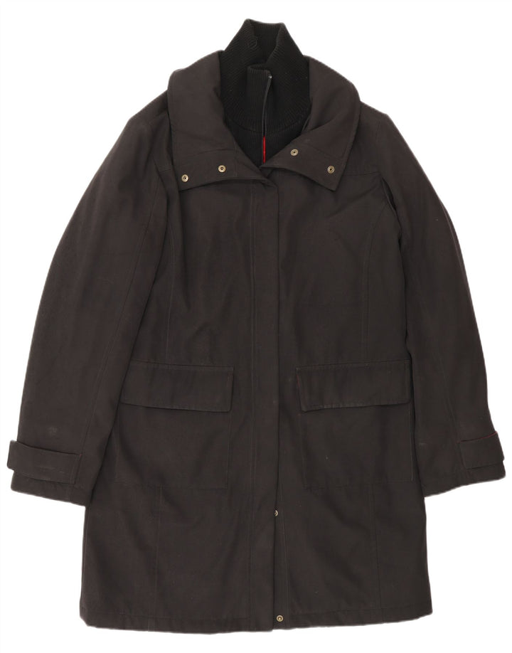 TOMMY HILFIGER Windbreaker frakke til kvinder UK 16 Stor sort polyester